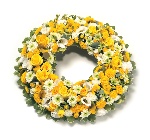 Wreath (Leaf Edging) Yellow and White